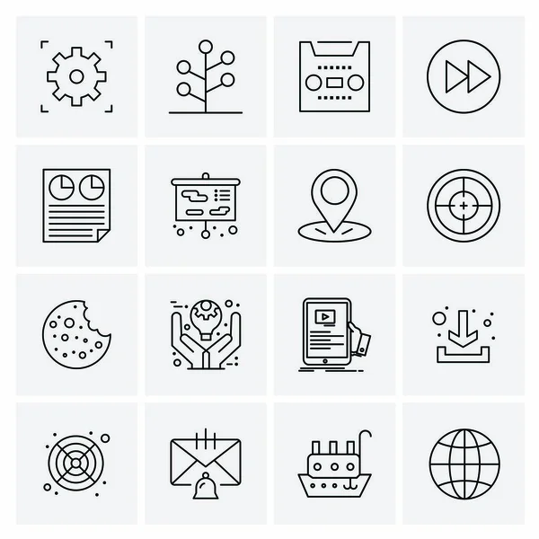 Набір з 16 універсальних іконок бізнес вектор — стоковий вектор