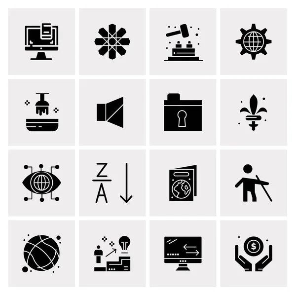 Conjunto de 16 iconos de negocio universales Vector — Vector de stock