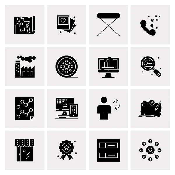 Set of 16 Universal Business Icons Vector — Stock Vector