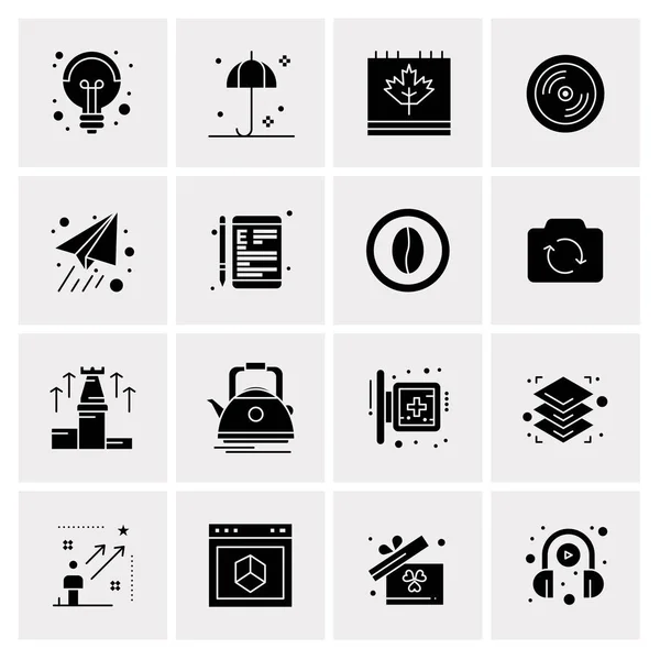 Conjunto de 16 iconos de negocio universales Vector — Vector de stock