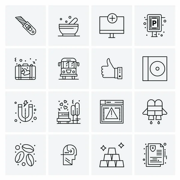 Conjunto de 16 iconos universales Vector de negocios — Archivo Imágenes Vectoriales