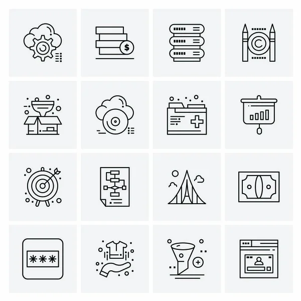 Conjunto de 16 iconos universales Vector de negocios — Vector de stock