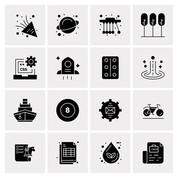 Conjunto de 16 iconos universales Vector de negocios — Vector de stock