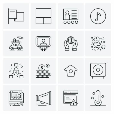 16 Evrensel İş Simgesi Vektörü