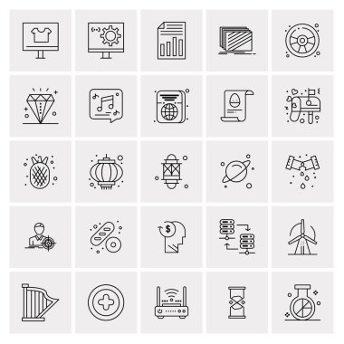 25 Evrensel İş Simgesi Vektörü Kümesi