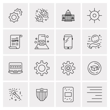 16 Evrensel Simge İş Vektörü