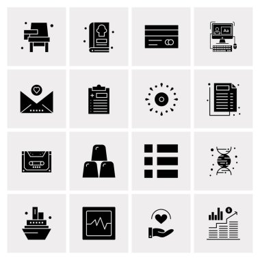 16 Evrensel İş Simgesi Vektörü