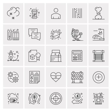 25 Evrensel İş Simgesi Vektörü Kümesi