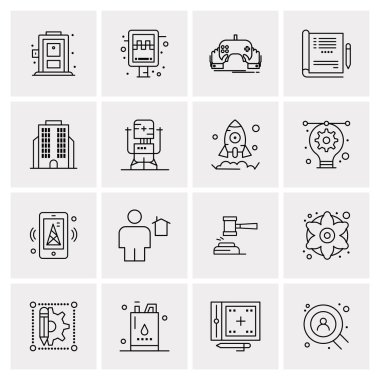 16 Evrensel İş Simgesi Vektörü