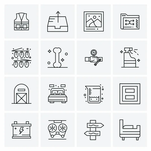 Set of 16 Universal Business Icons Vector — Stockový vektor