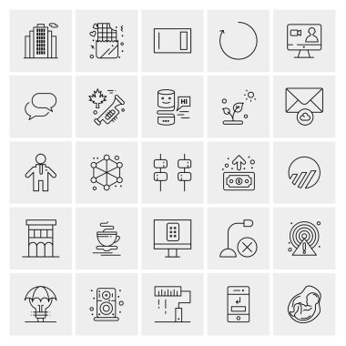 Evrensel yaratıcı simgeler kümesi, web ve mobil uygulamalar ve projeler için basit vektör illüstrasyonları 