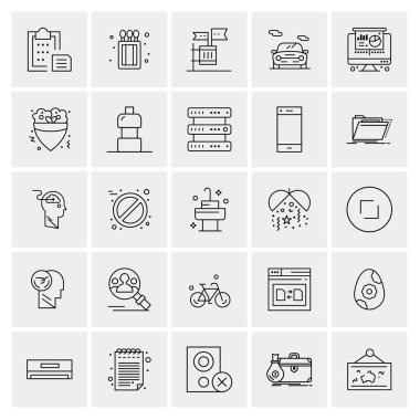 Evrensel yaratıcı simgeler kümesi, web ve mobil uygulamalar ve projeler için basit vektör illüstrasyonları 