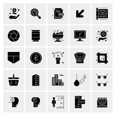 Evrensel yaratıcı simgeler kümesi, web ve mobil uygulamalar ve projeler için basit vektör illüstrasyonları 