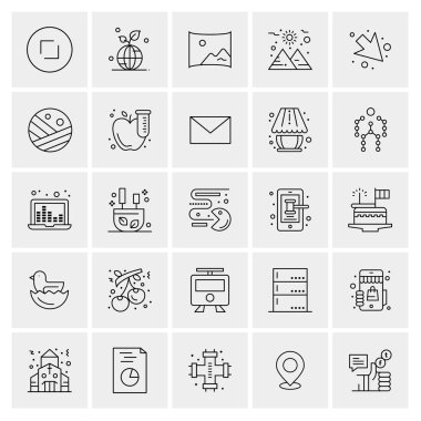 25 Evrensel İş Simgesi Vektörü Kümesi