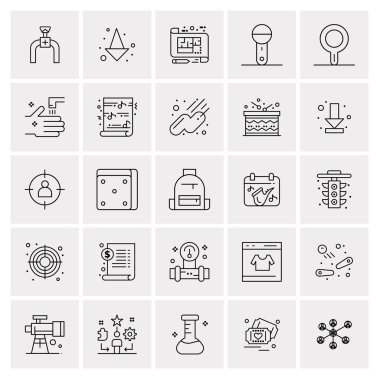 25 Evrensel İş Simgesi Vektörü Kümesi