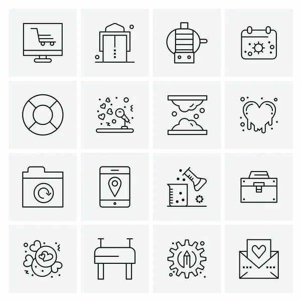 Conjunto de 16 iconos universales Vector de negocios — Vector de stock