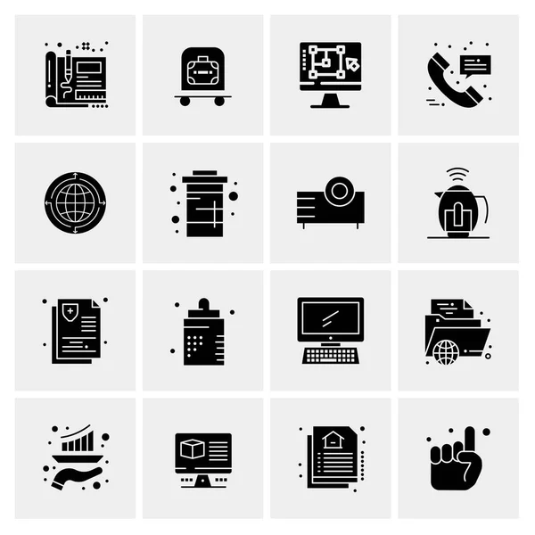 Set of 16 Universal Icons Business Vector — Stock Vector