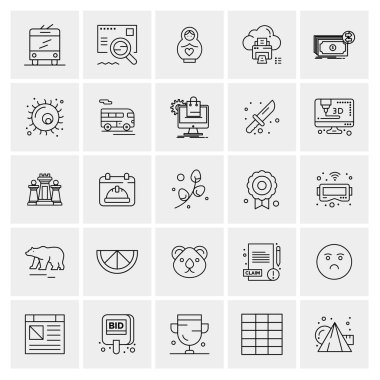 Evrensel yaratıcı simgeler kümesi, web ve mobil uygulamalar ve projeler için basit vektör illüstrasyonları 