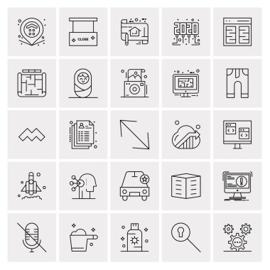 25 Evrensel İş Simgesi Vektörü Kümesi