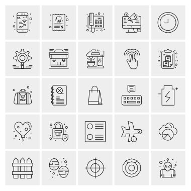 Evrensel yaratıcı simgeler kümesi, web ve mobil uygulamalar ve projeler için basit vektör illüstrasyonları 