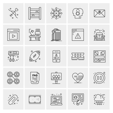 Evrensel yaratıcı simgeler kümesi, web ve mobil uygulamalar ve projeler için basit vektör illüstrasyonları 