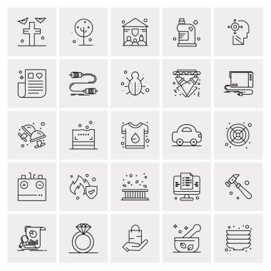 25 Evrensel İş Simgesi Vektörü Kümesi