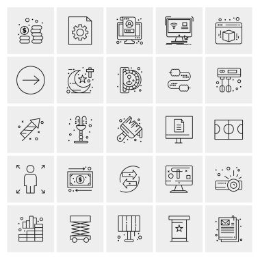Evrensel yaratıcı simgeler kümesi, web ve mobil uygulamalar ve projeler için basit vektör illüstrasyonları 