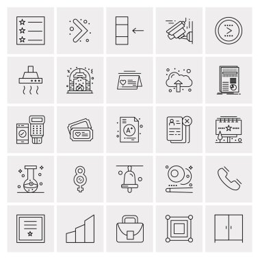 Evrensel yaratıcı simgeler kümesi, web ve mobil uygulamalar ve projeler için basit vektör illüstrasyonları 