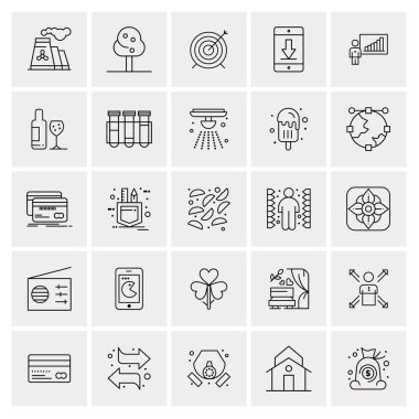 25 Evrensel İş Simgesi Vektörü Kümesi