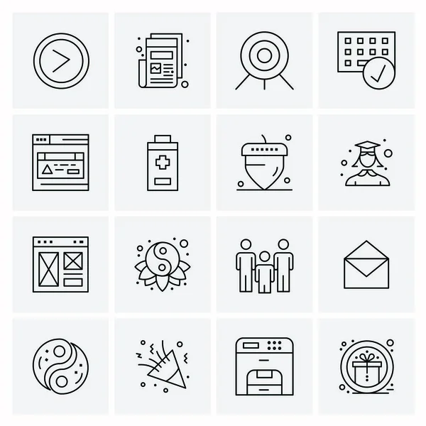 Conjunto de 16 iconos universales Vector de negocios — Vector de stock