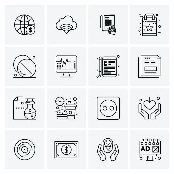 Conjunto de 16 iconos universales Vector de negocios — Vector de stock