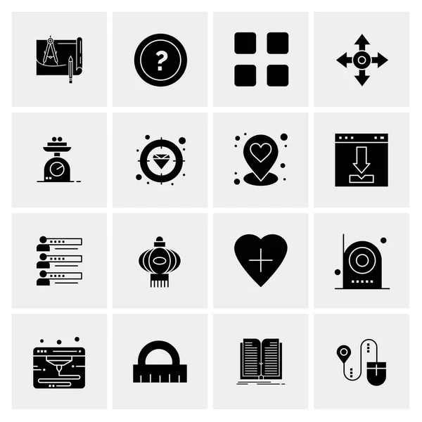 Set van 16 universele Pictogrammen Business Vector — Stockvector