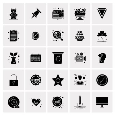 Evrensel yaratıcı simgeler kümesi, web ve mobil uygulamalar ve projeler için basit vektör illüstrasyonları 