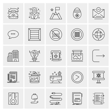 Evrensel yaratıcı simgeler kümesi, web ve mobil uygulamalar ve projeler için basit vektör illüstrasyonları 