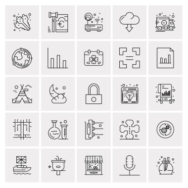 Evrensel yaratıcı simgeler kümesi, web ve mobil uygulamalar ve projeler için basit vektör illüstrasyonları 