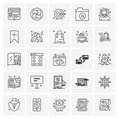 25 Evrensel İş Simgesi Vektörü Kümesi