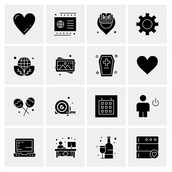 Conjunto de 16 iconos universales Vector de negocios — Vector de stock