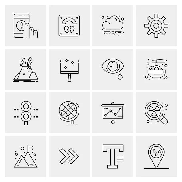 Conjunto de 16 iconos universales Vector de negocios — Vector de stock