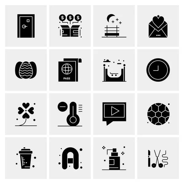 Conjunto de 16 iconos universales Vector de negocios — Vector de stock