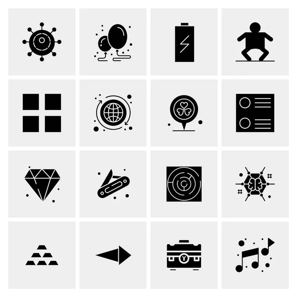 Conjunto de 16 iconos universales Vector de negocios — Vector de stock