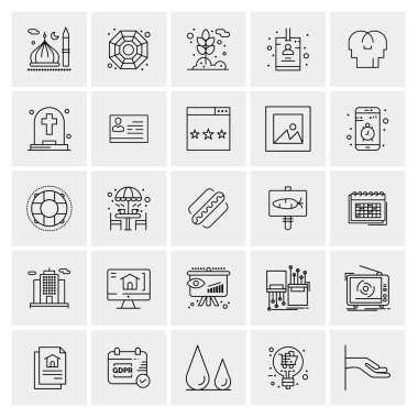 25 Evrensel İş Simgesi Vektörü Kümesi