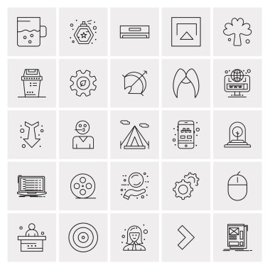 25 Evrensel İş Simgesi Vektörü Kümesi