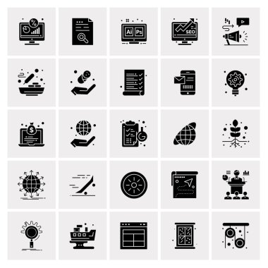 Evrensel yaratıcı simgeler kümesi, web ve mobil uygulamalar ve projeler için basit vektör illüstrasyonları 