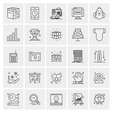 Evrensel yaratıcı simgeler kümesi, web ve mobil uygulamalar ve projeler için basit vektör illüstrasyonları 