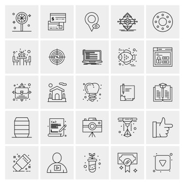 Evrensel yaratıcı simgeler kümesi, web ve mobil uygulamalar ve projeler için basit vektör illüstrasyonları 