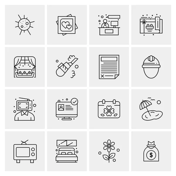 Conjunto de 16 iconos universales Vector de negocios — Vector de stock