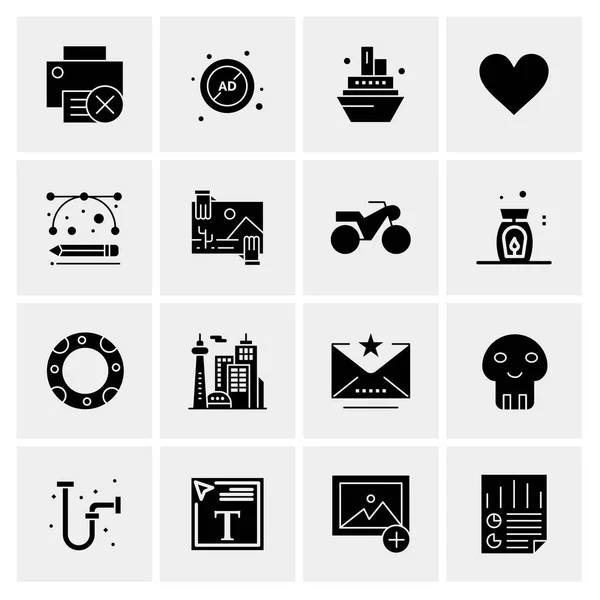 Conjunto de 16 iconos universales Vector de negocios — Vector de stock