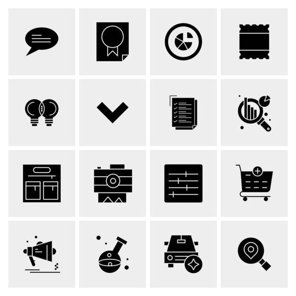 Set of 16 Universal Icons Business Vector