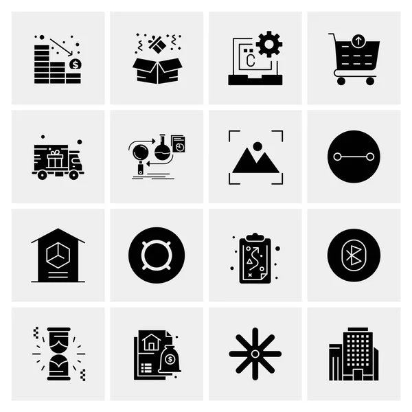 Conjunto de 16 iconos universales Vector de negocios — Vector de stock