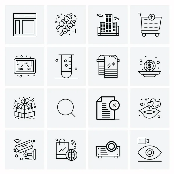 Conjunto de 16 iconos universales Vector de negocios — Vector de stock